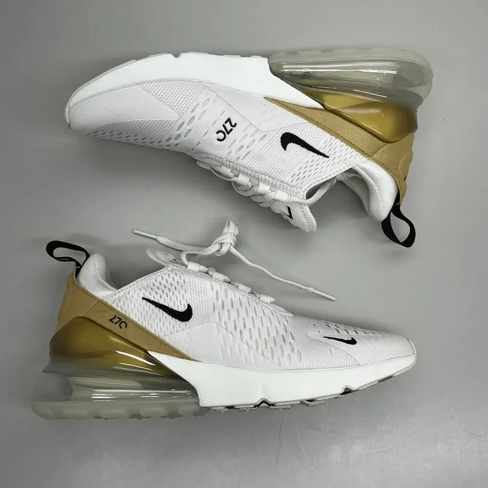NIKE W Air Max 270 Foam Insole Mesh Sneakers Women's Sz 7 White Gold DZ77736 001 - Picture 8 of 12